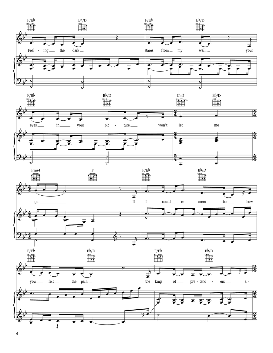 Missing You Missing You Piano, Vocal, Guitar scores gallery preview page 4