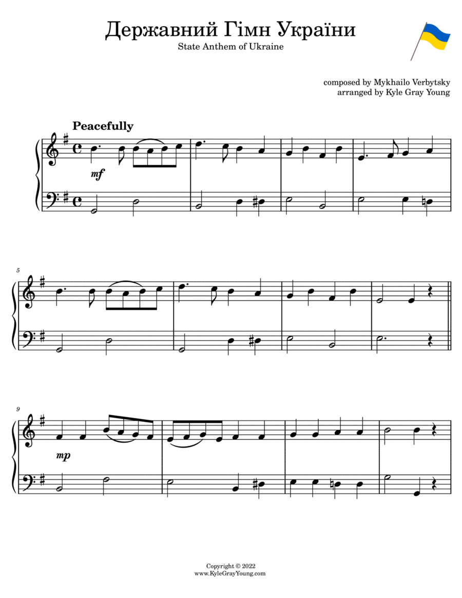 State Anthem Of Ukraine (beginner piano) image number null