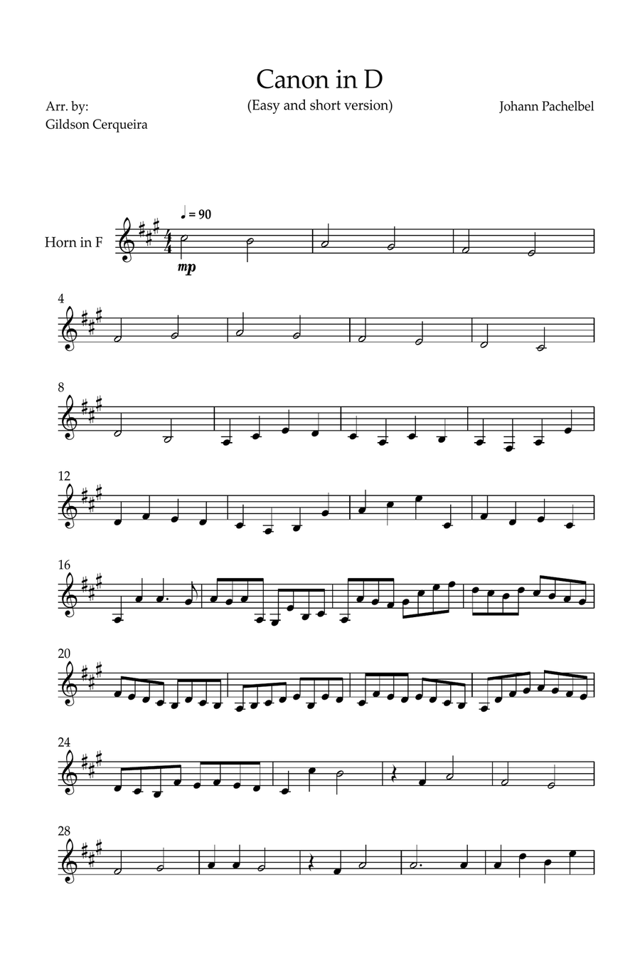 Canon in D Chamber Music scores gallery preview page 1