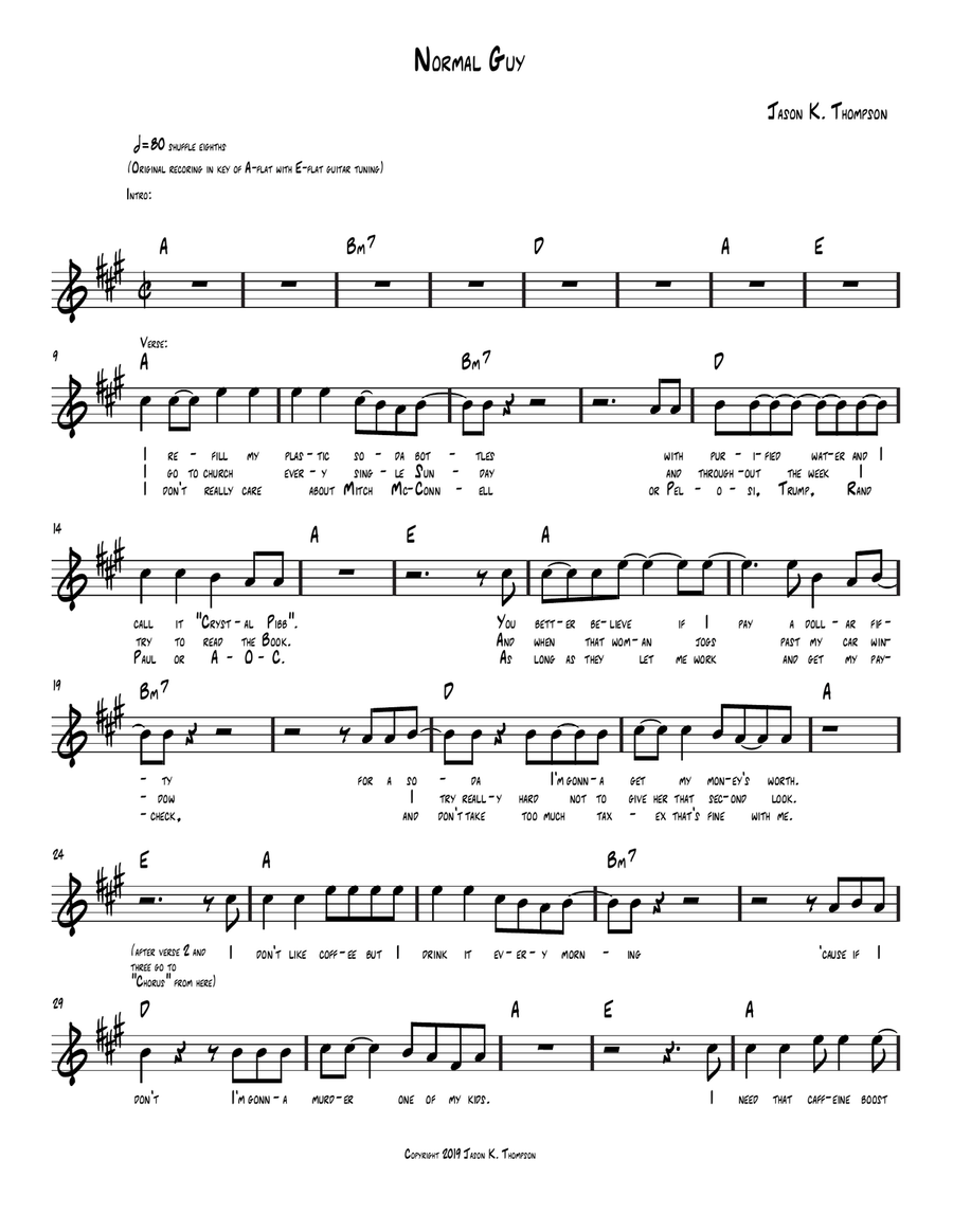 Normal Guy Electric Guitar scores gallery preview page 1