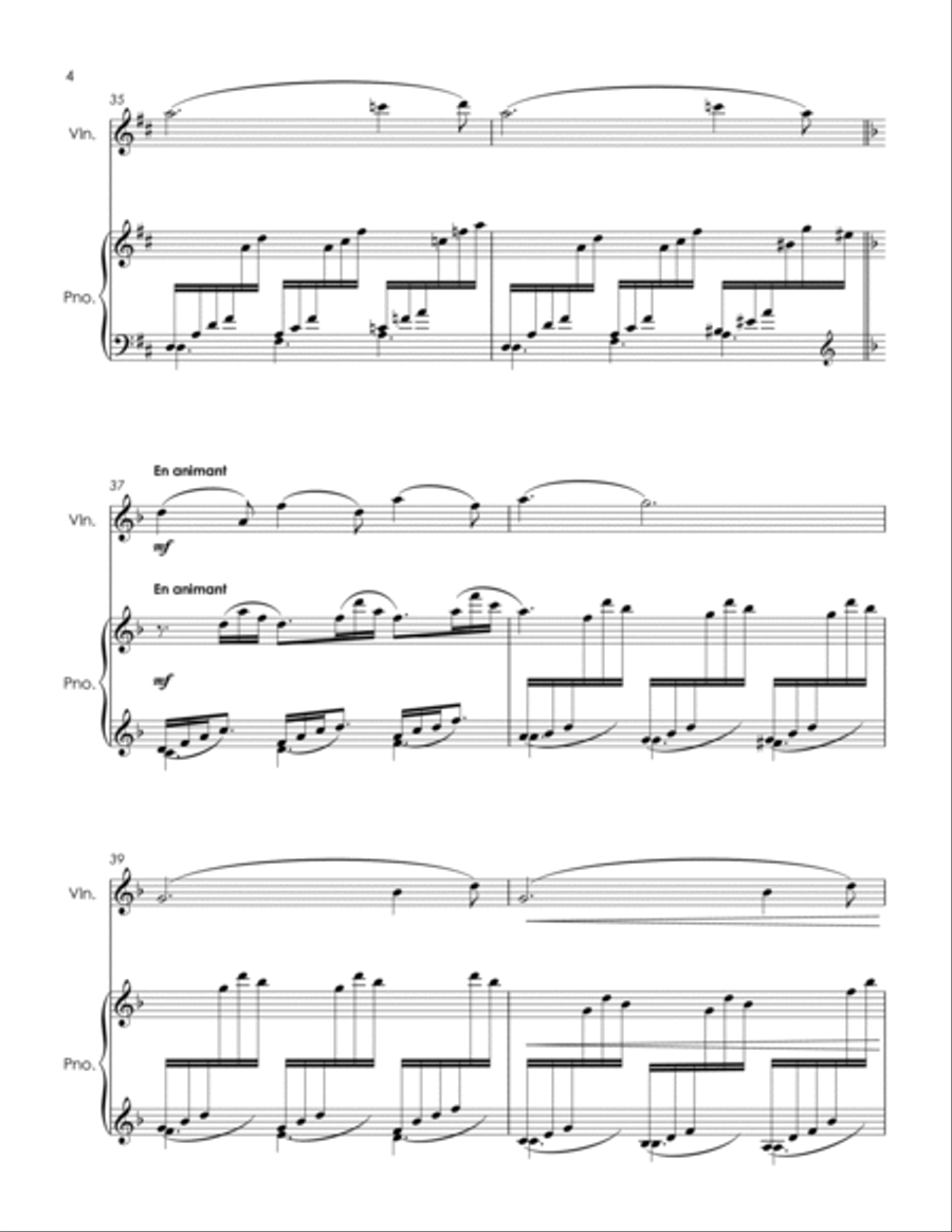 Clair De Lune (Debussy) - violin and piano with FREE BACKING TRACK Violin Solo scores gallery preview page 6