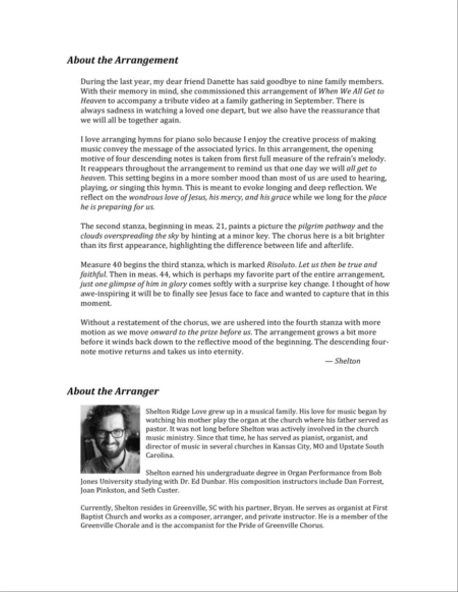 When We All Get to Heaven Piano Solo scores gallery preview page 2