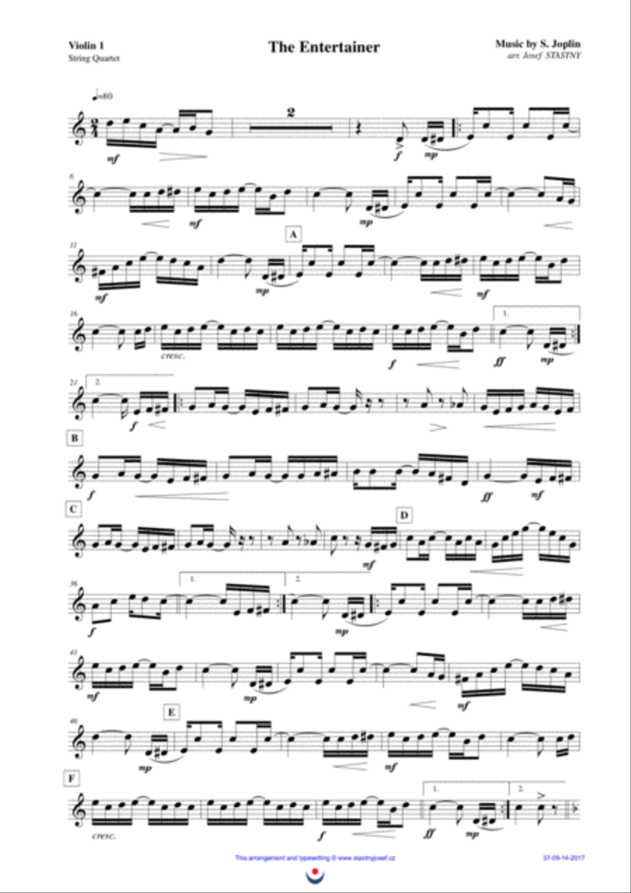 The Entertainer String Quartet scores gallery preview page 4