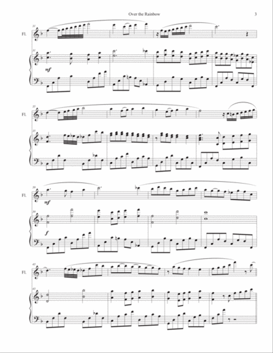 Over The Rainbow (from The Wizard Of Oz) Flute Solo scores gallery preview page 5