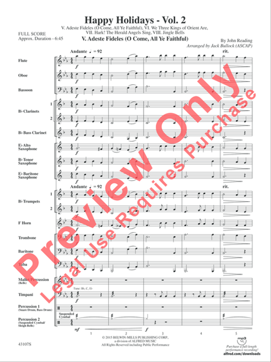 Happy Holidays---Vol. 2 Happy Holidays---Vol. 2 Concert Band scores gallery preview page 3