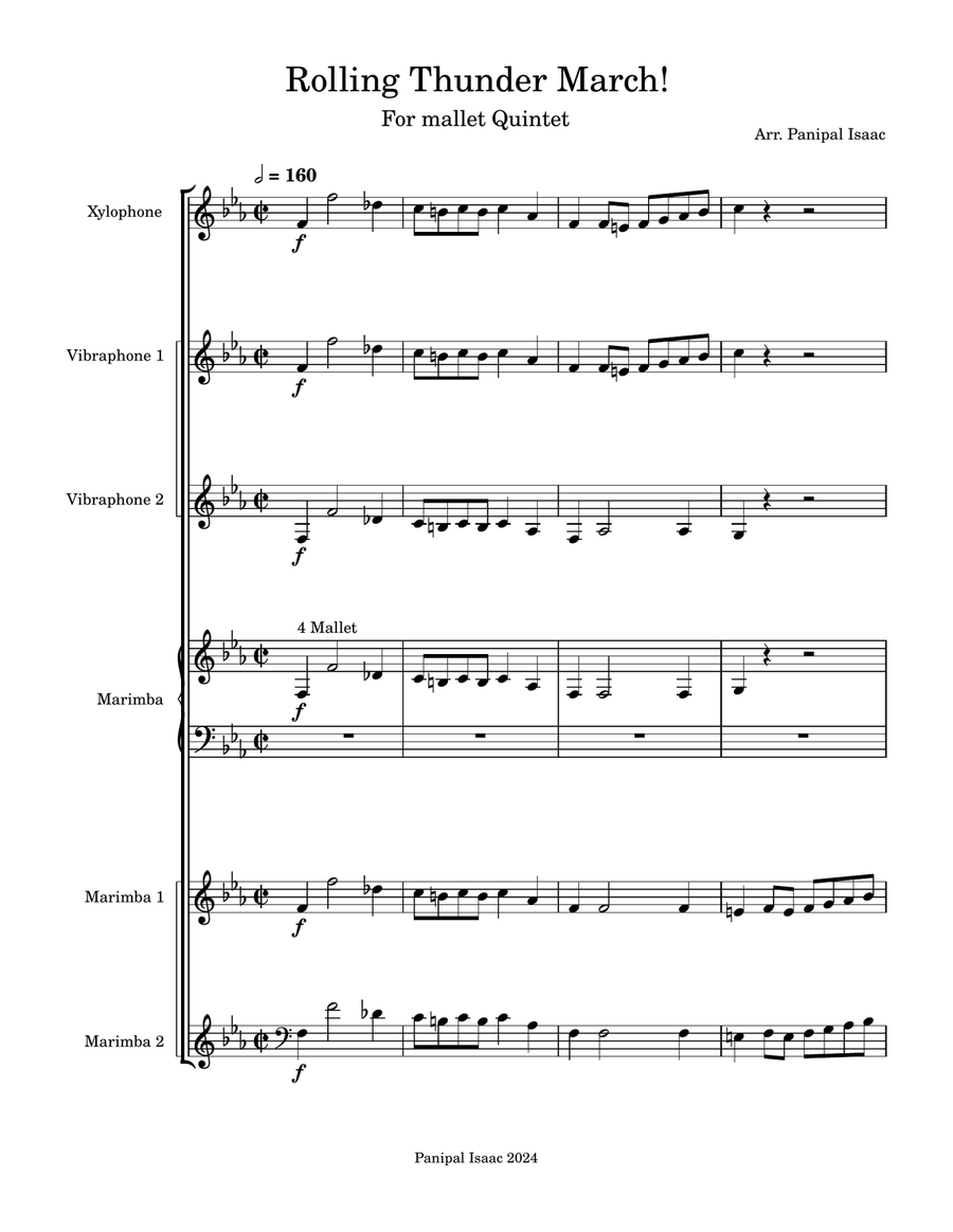 Rolling Thunder March Rolling Thunder March Marimba scores gallery preview page 1