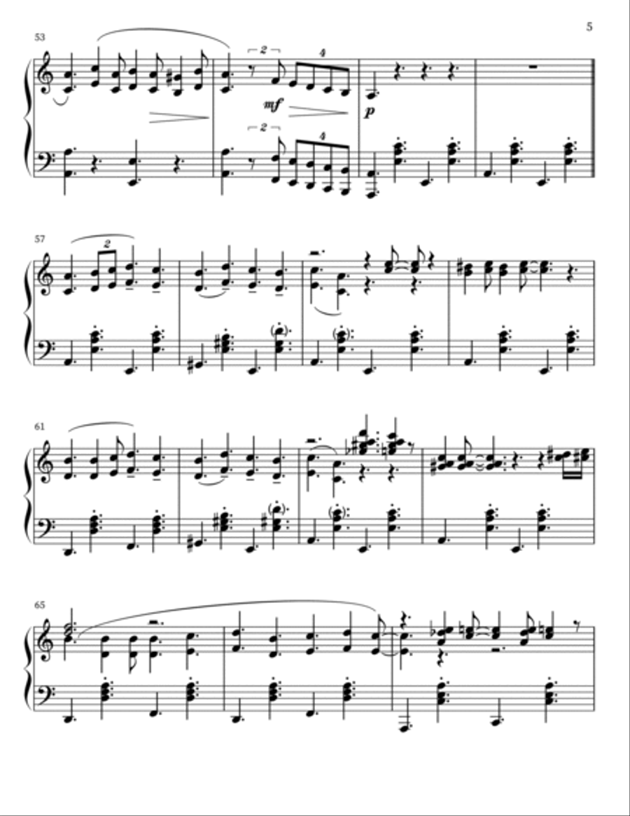 Tu Vuo Fa L'americano Piano Solo scores gallery preview page 6