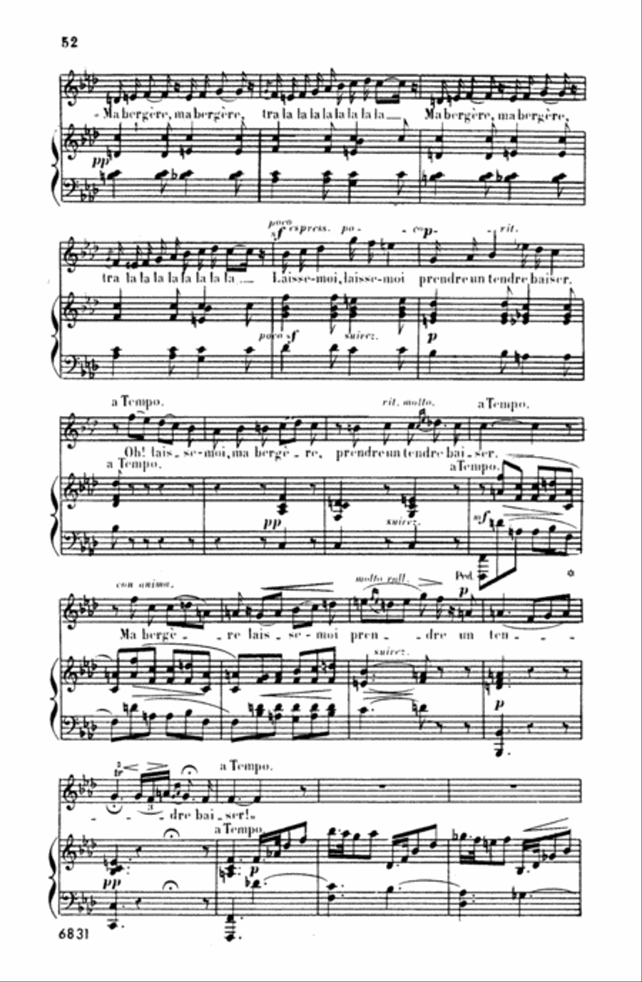 Bizet: Twenty Melodies-- Soprano or Tenor (French) Voice scores gallery preview page 2
