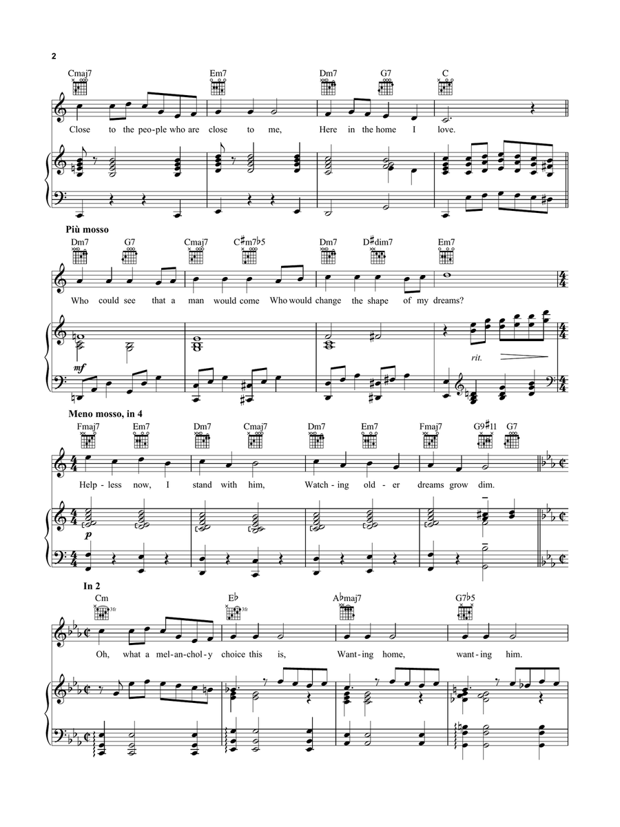 Far From The Home I Love Piano, Vocal scores gallery preview page 2