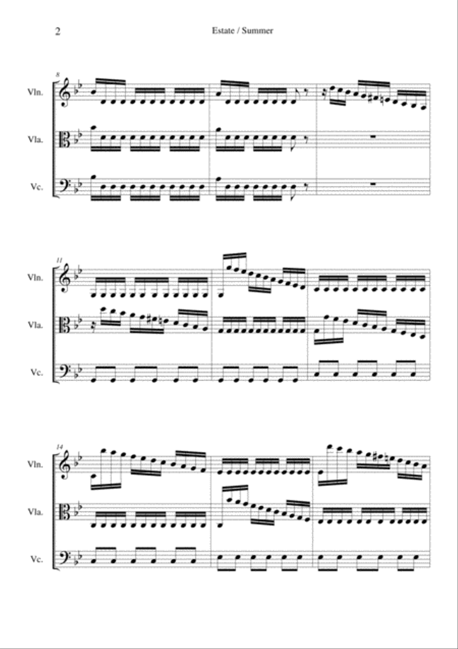 Storm Cocerto No.2 in G Minor (Summer) String Trio scores gallery preview page 2