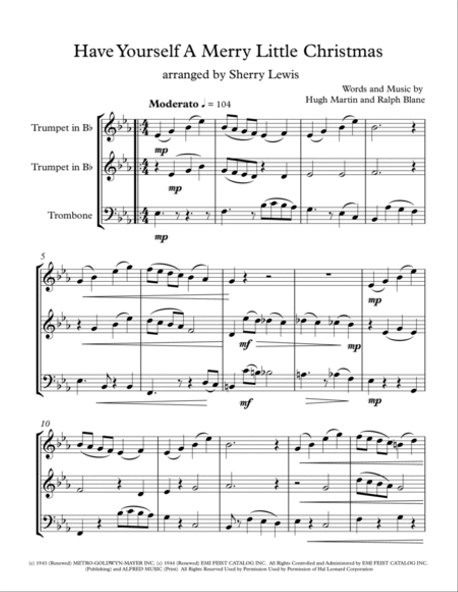 Have Yourself A Merry Little Christmas Trombone scores gallery preview page 4