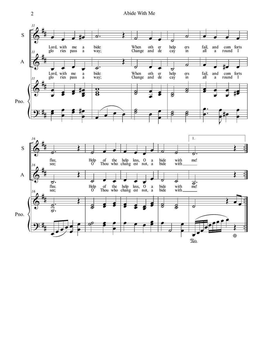 Abide with Me Alto Voice scores gallery preview page 2