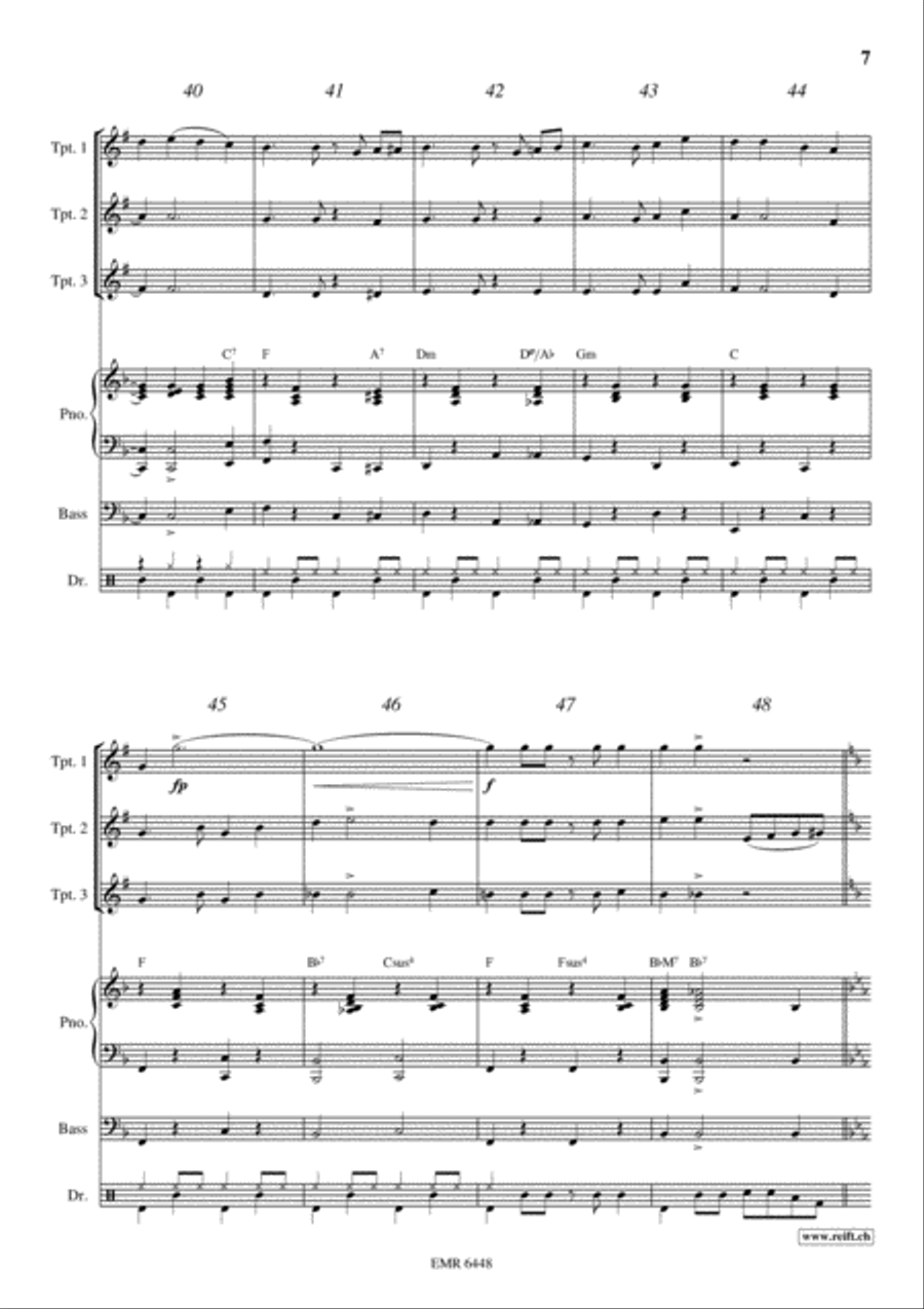 My Old Kentucky Home Trumpet Trio scores gallery preview page 7