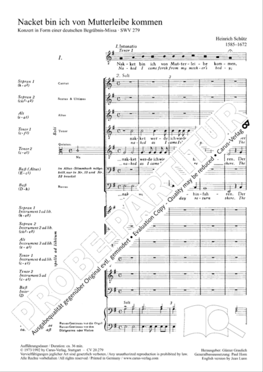 Musikalische Exequien I-III