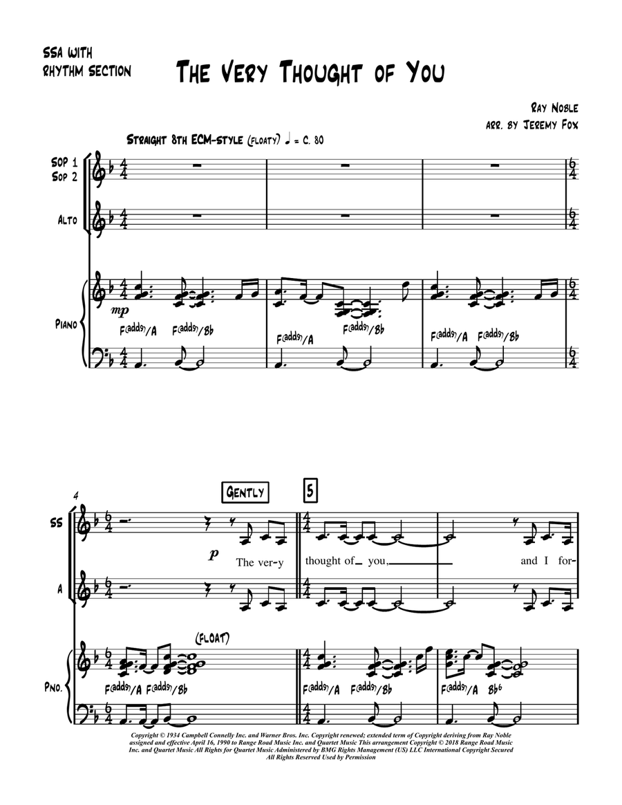 The Very Thought Of You SSA scores gallery preview page 2