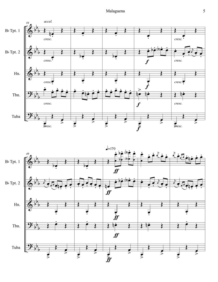 Malaguena Brass Ensemble scores gallery preview page 6