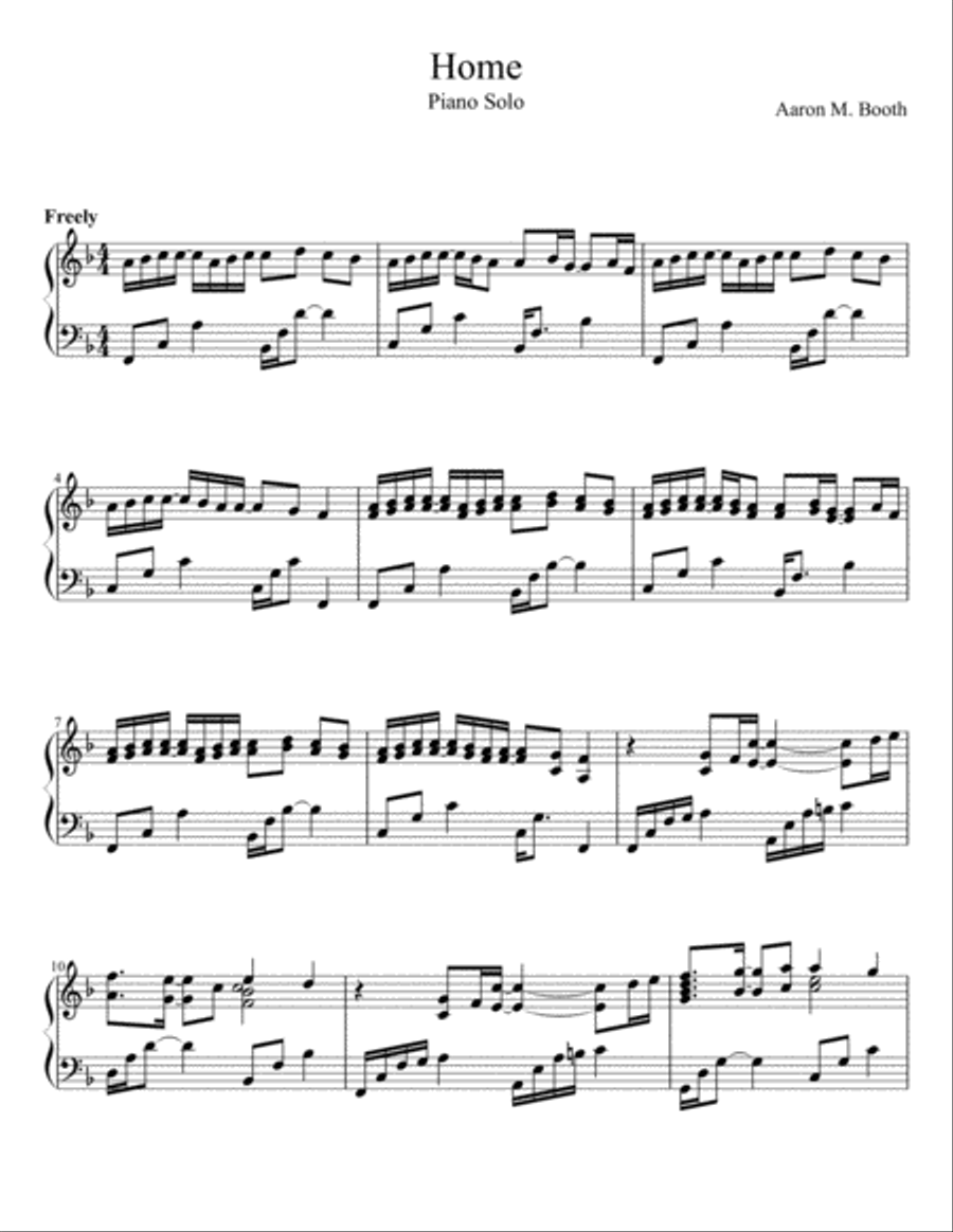 Home Home Piano Solo scores gallery preview page 1