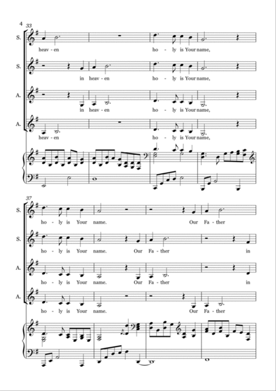 The Lord's Prayer SSAA scores gallery preview page 4