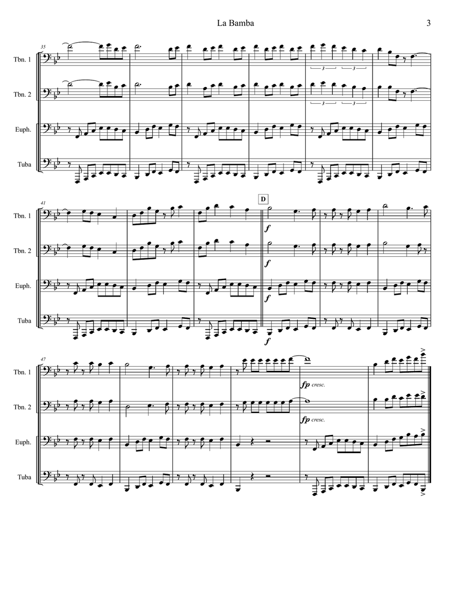 La Bamba Brass Ensemble scores gallery preview page 3