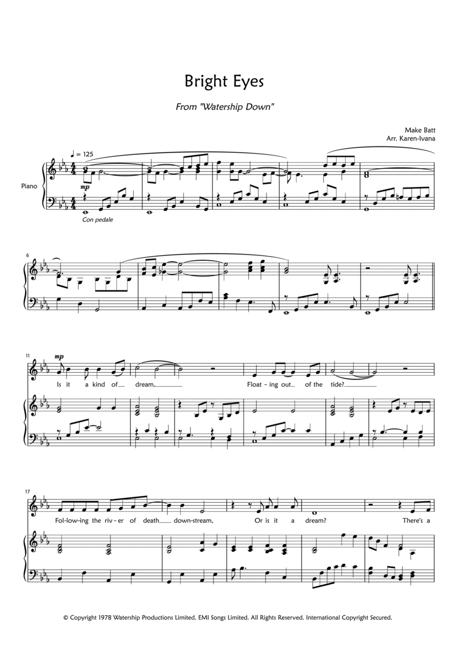 Bright Eyes Bright Eyes Voice scores gallery preview page 1