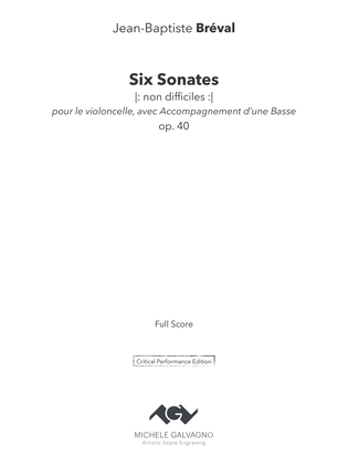 Book cover for Six Sonates faciles à violoncelle et basso op. 40