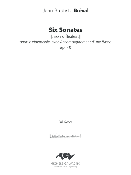 Six Sonates faciles à violoncelle et basso op. 40
