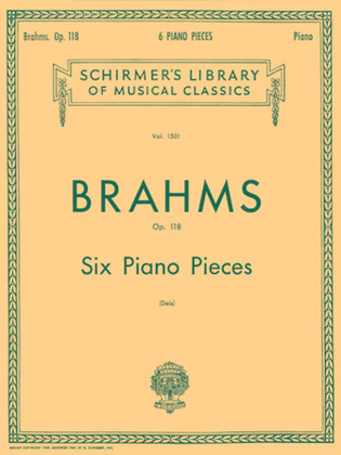 Book cover for Six Piano Pieces, Op. 118