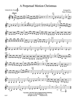 A Perpetual Motion Christmas: 3rd Violin (Viola [TC])