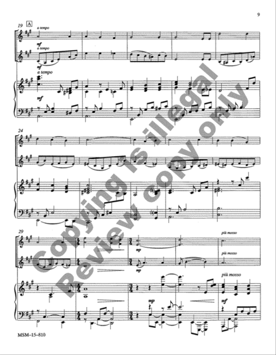 Two Hymns for Two Violins and Piano Violin scores gallery preview page 7