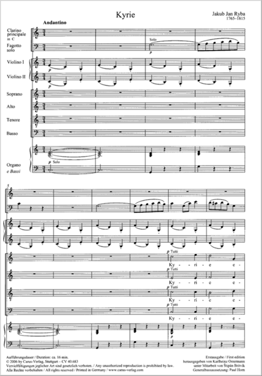 Missa pastoralis in C 4-Part scores gallery preview page 2