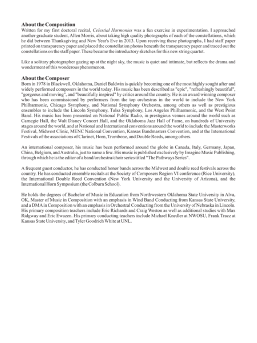 Celestial Harmonies String Quartet scores gallery preview page 2