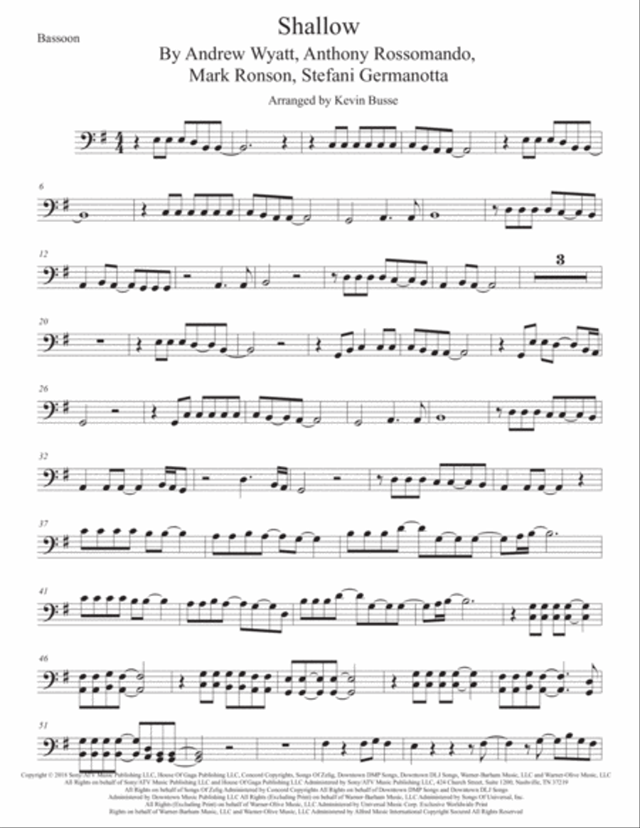 Shallow Bassoon Solo scores gallery preview page 1
