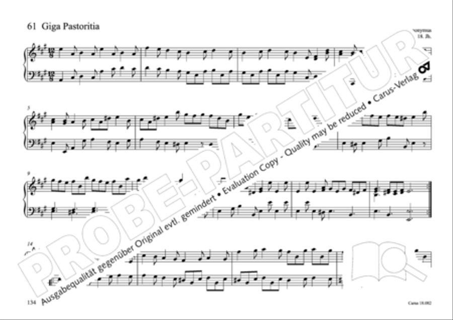 Pastoral music for organ, vol. 2: Germany, Bohemia, Austria, South Tyrol Organ Solo scores gallery preview page 135