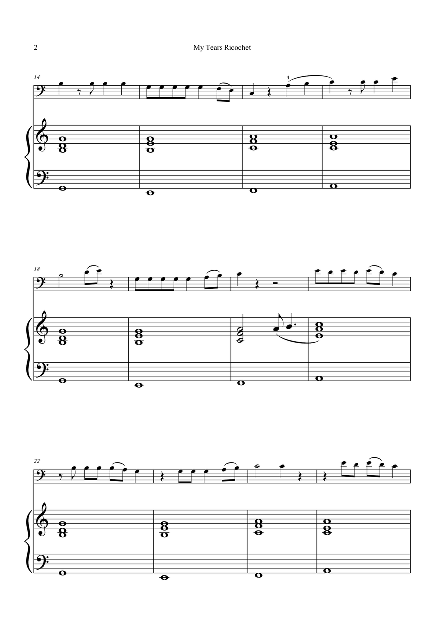 My Tears Ricochet Chamber Music scores gallery preview page 2