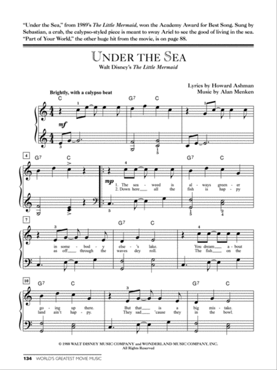 World's Greatest Movie Songs Easy Piano scores gallery preview page 7