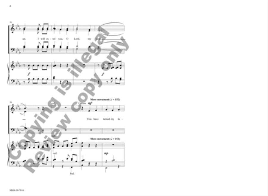 I Will Extol You, O Lord (Choral Score) image number null