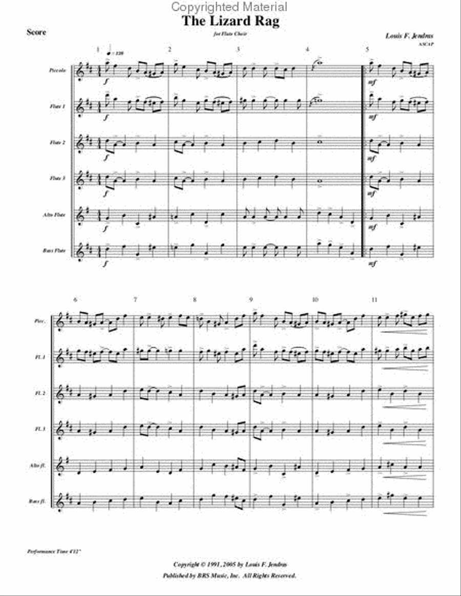 The Lizard Rag Flute Choir scores gallery preview page 3