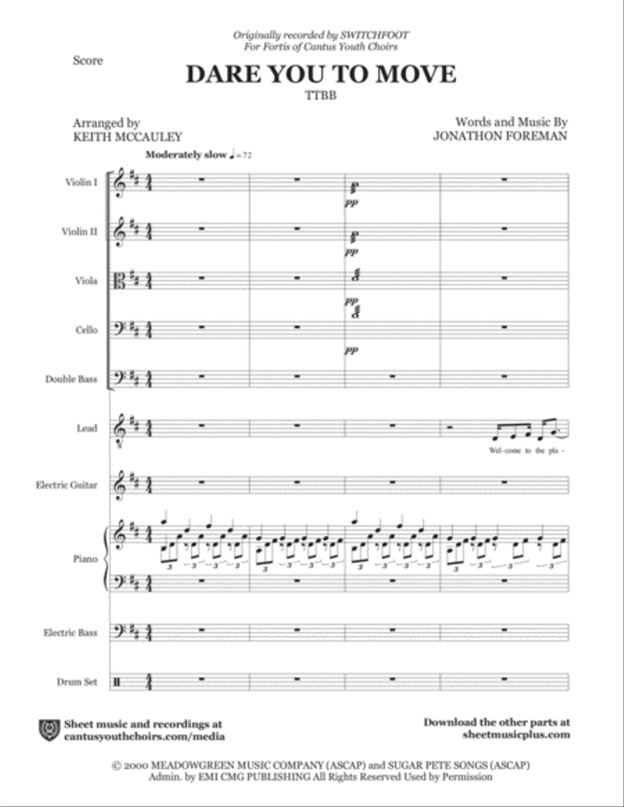 Dare You To Move Small Ensemble scores gallery preview page 2