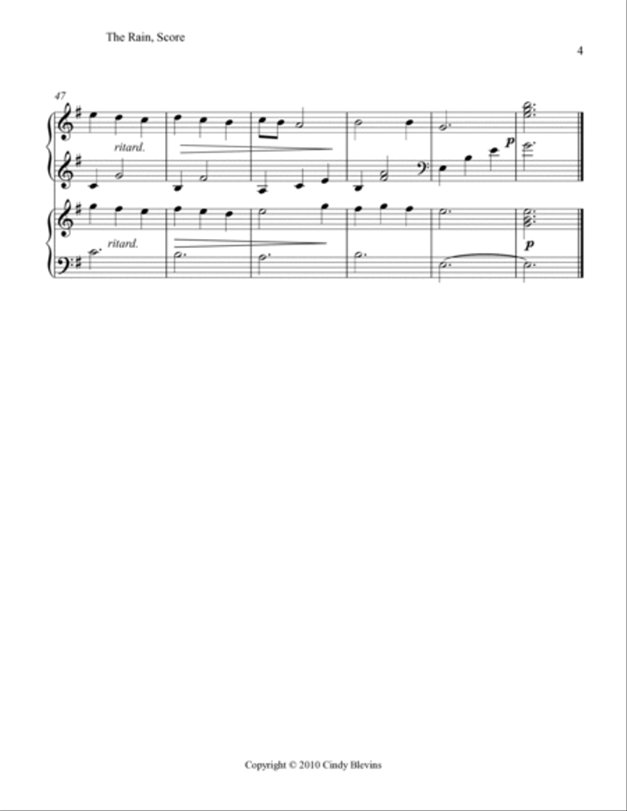 The Rain, Harp Duet Harp scores gallery preview page 5