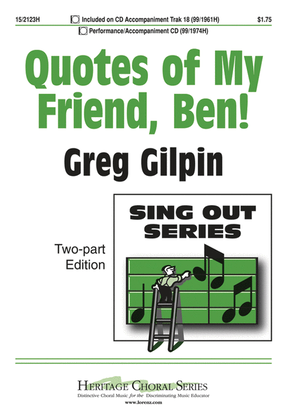 Book cover for Quotes of My Friend, Ben!