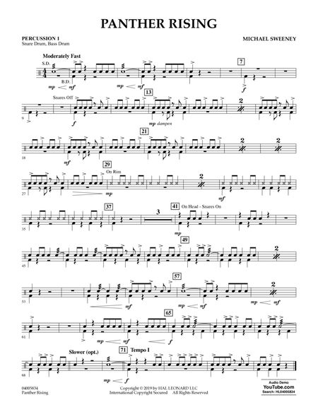 Panther Rising - Percussion 1