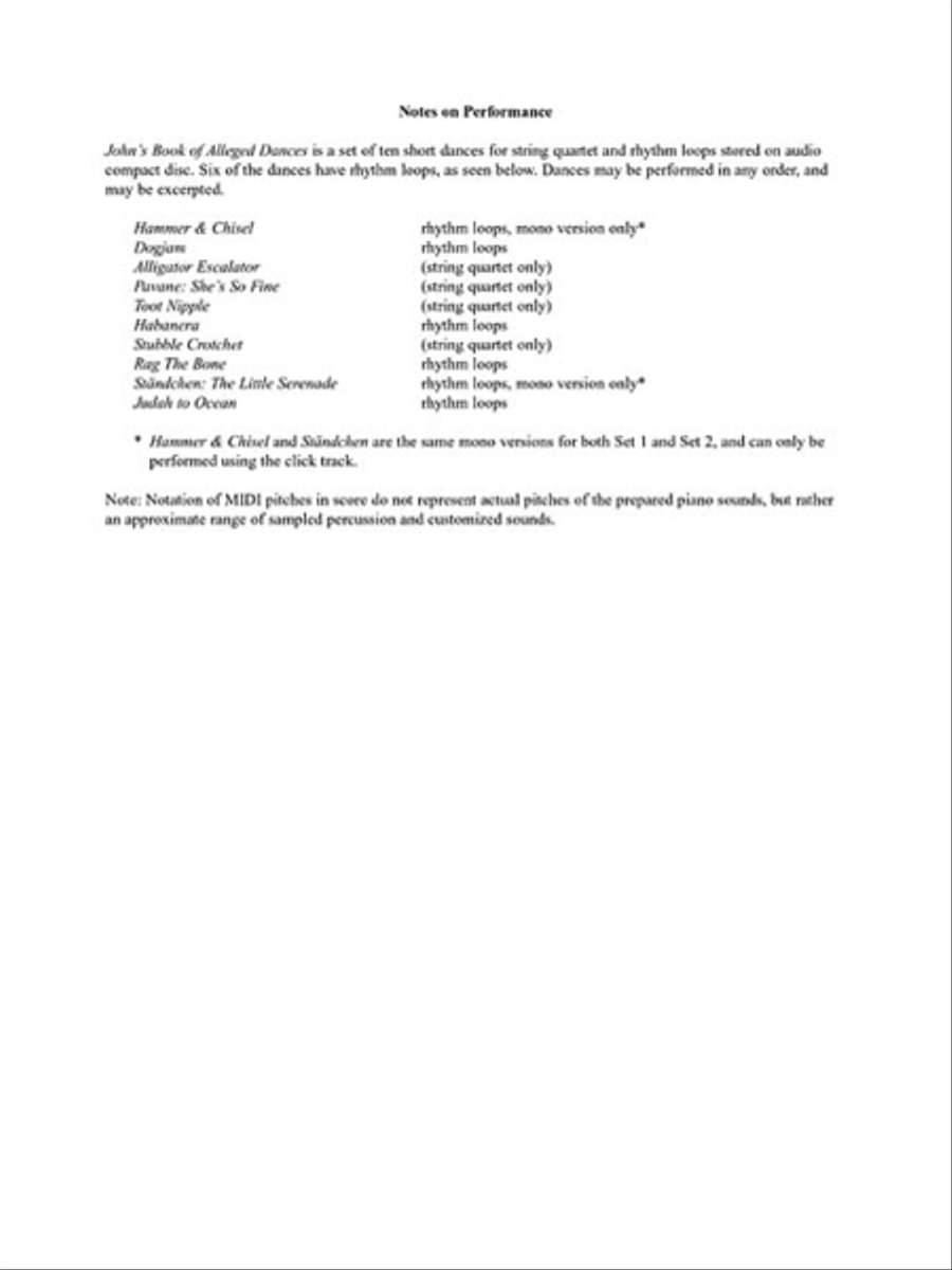 John's Book of Alleged Dances String Quartet scores gallery preview page 4