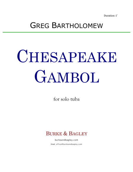 Chesapeake Gambol for solo tuba image number null