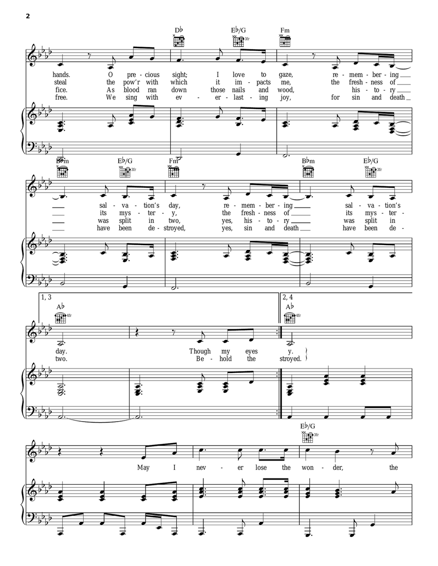 The Wonder Of The Cross Acoustic Guitar scores gallery preview page 2