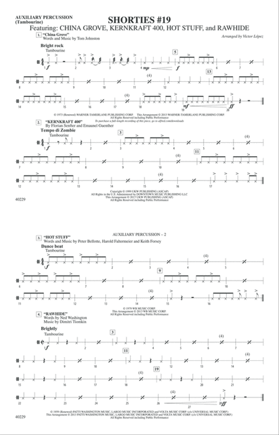 Shorties #19: Auxiliary Percussion Marching Band scores gallery preview page 1