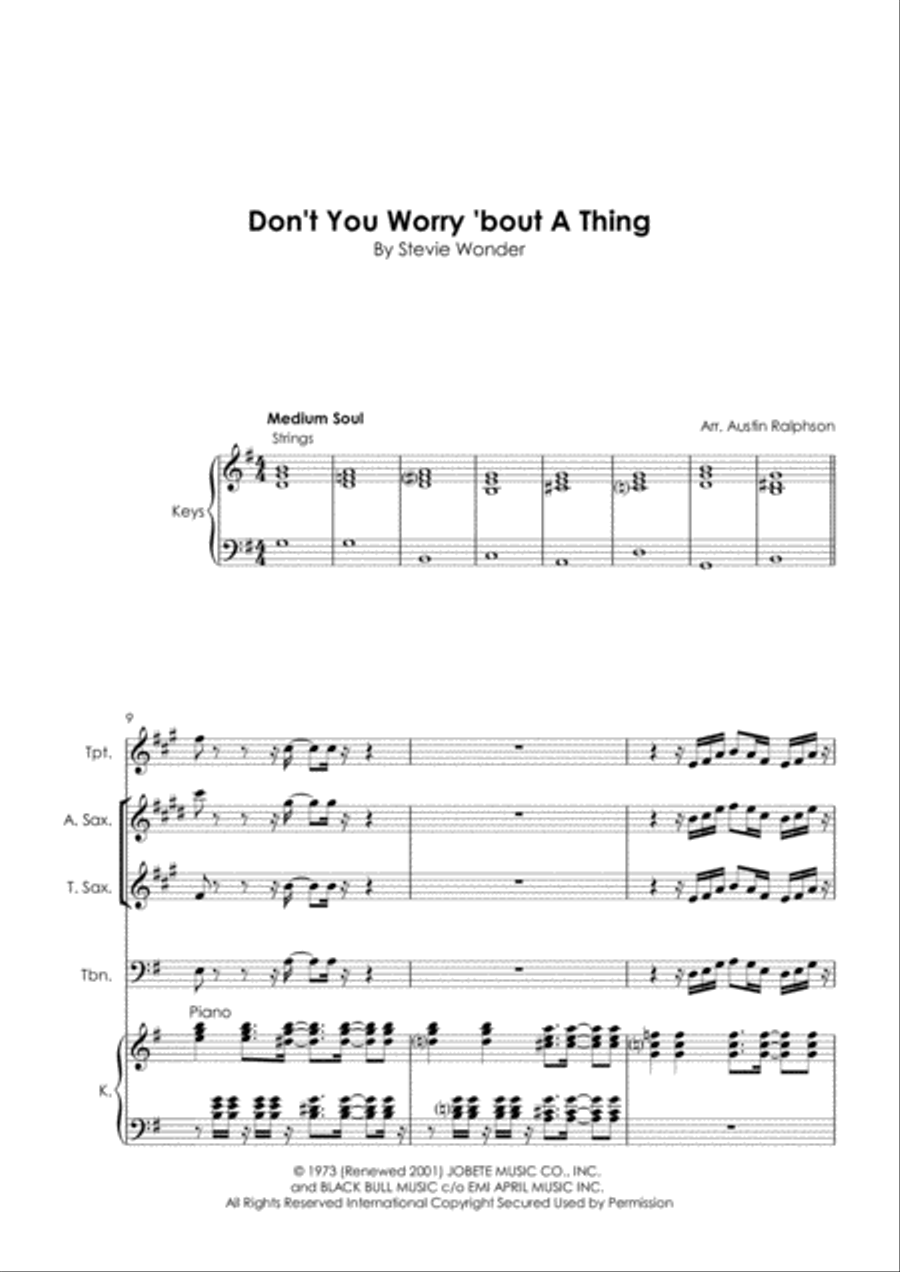 Don't You Worry 'bout A Thing Tenor Saxophone scores gallery preview page 3