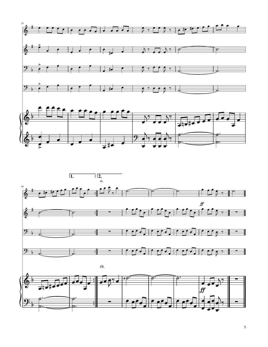 Carol of The Bells - Brass Quartet Brass Quartet scores gallery preview page 5