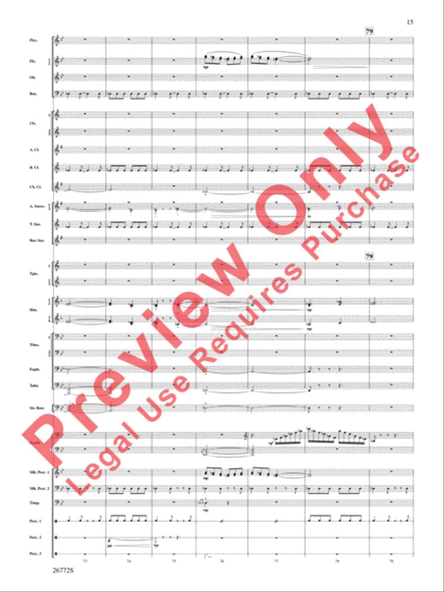 March: The Lion's Gate (Movement 1 from Sea to Sky) Concert Band scores gallery preview page 16