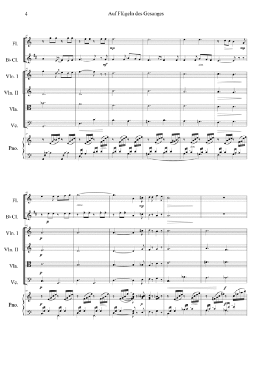 Auf Flugeln des Gesanges Auf Flugeln des Gesanges Orchestra scores gallery preview page 4