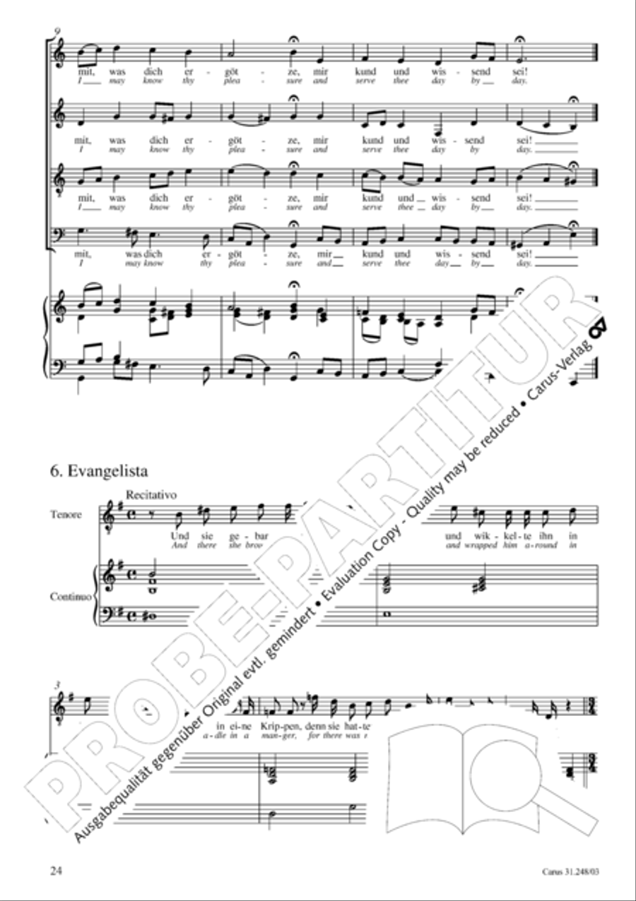 Christmas oratorio (Weihnachtsoratorium, Teile I-III) 4-Part scores gallery preview page 29